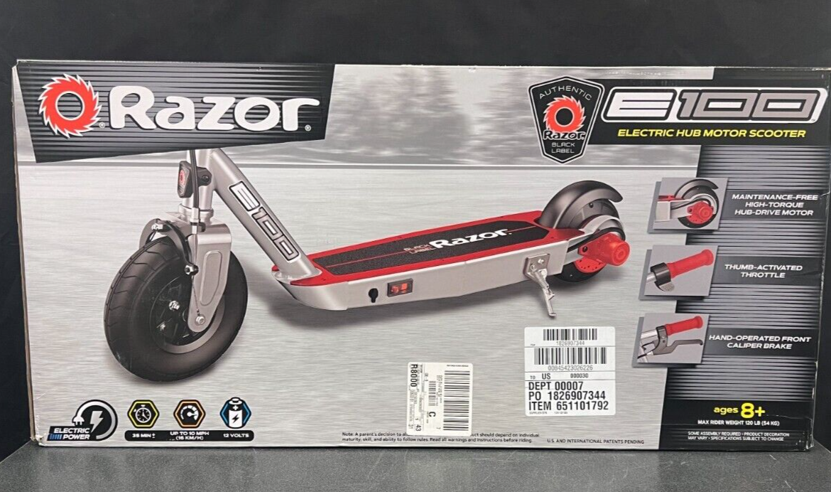 New Razor E100 Motorized Electric Powered Scooter