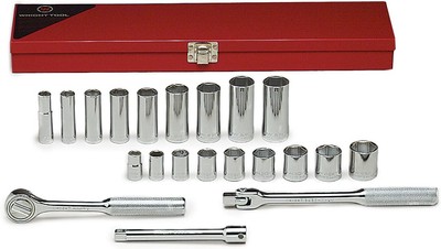 Wright Tool 337 - 21 PC 3/8'' Dr 6 Pt Std. and Deep Socket Set 3/8'' - 7/8'' USA
