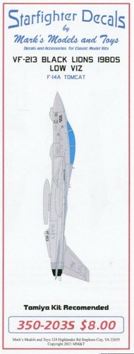 Starfighter 350203 x 1/350 VF213 Black Lions 1980s Low Viz F14 Tomcat for TAM