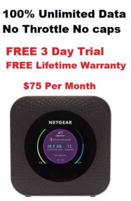ATT UNLIMITED DATA 4G LTE $75/Month Netgear Nighthawk M1 RV Internet Hotspot