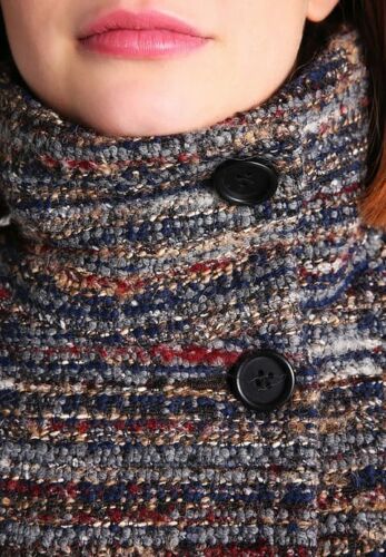 Pre-owned Club Monaco Women Pavla Tweed Coat Blue Multi/color Sz Small/petite In Multicolor