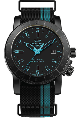 Pre-owned Glycine Men's Airman Purist 42mm Automatic Gmt Watch Gl0494