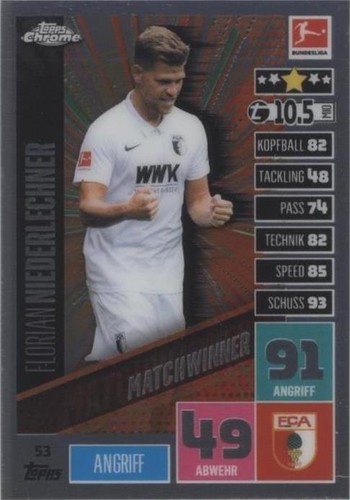 2020-21 Topps Chrome Match Attax Bundesliga Florian Niederlechner #53