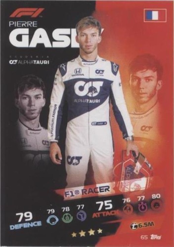 2021 Topps F1 Turbo Attax - Pierre Gasly #65