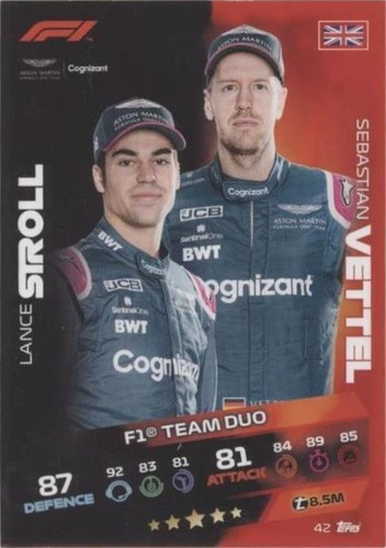 2021 Topps F1 Turbo Attax - Lance Stroll Sebastian Vettel #42