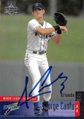 Jorge Cantu autographed baseball card (Tampa Rays) 2002 Upper Deck #61 Rookie