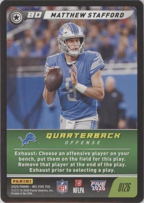 2020 Panini NFL Five TCG Matthew Stafford #U126