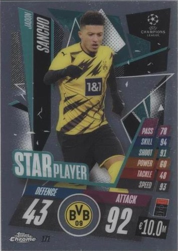2020-21 Topps Chrome Match Attax UCL Jadon Sancho #171