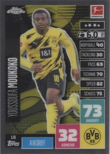 2020-21 Topps Chrome Match Attax Bundesliga Youssoufa Moukoko #18