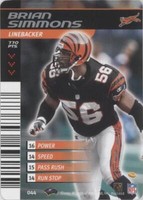 2001-02 NFL Showdown 1st & Goal Brian Simmons #044