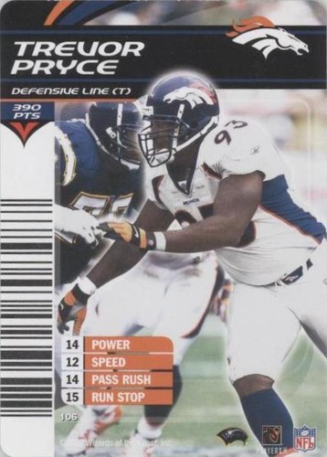 2002-03 NFL Showdown Trevor Pryce #106