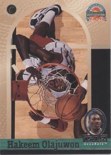 1997 Score Board Autographed Basketball - Hakeem Olajuwon #24