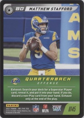2021 Panini NFL Five TCG Matthew Stafford #U145