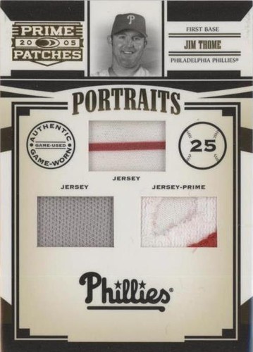 2005 Donruss Prime Patches - Jim Thome #P-31