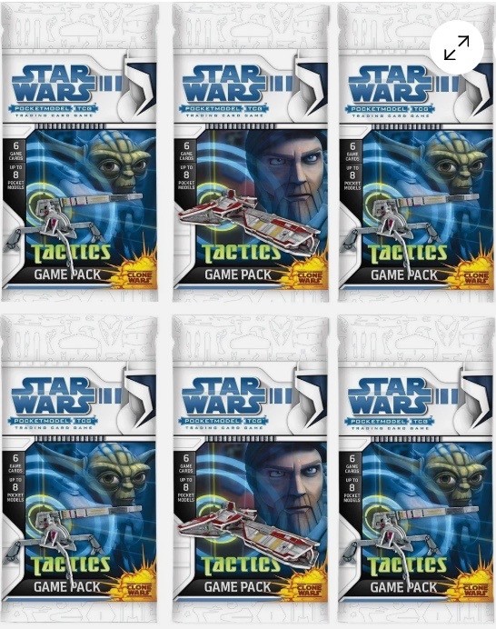 Star Wars PocketModel Game : Clone Wars TACTICS Booster Pack x 6