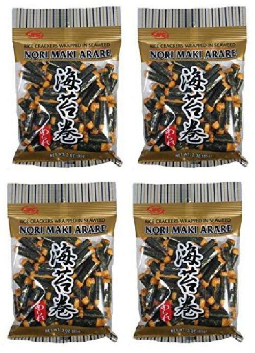 JFC - Nori Maki Arare rice crackers wrapped in seaweed 5 Oz Pack of 4