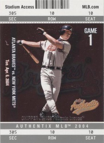 2004 Fleer Authentix - Chipper Jones #82
