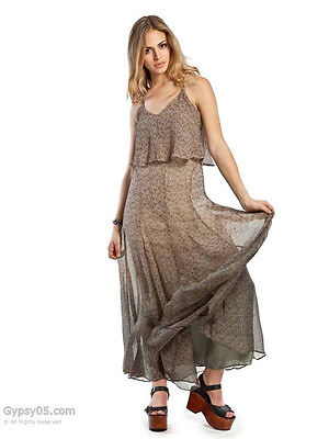 Pre-owned Gypsy 05 Fiona Overlay Maxi Dress Vanessa Olive In Green
