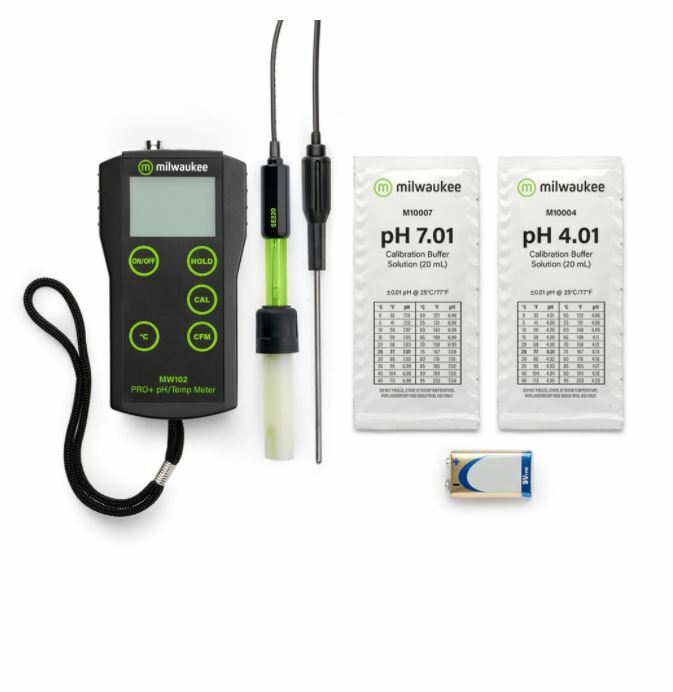 Milwaukee MW102 PRO+ 2-in-1 pH and Temperature Meter with ATC