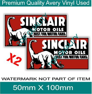 VINTAGE SINCLAIR OIL Decal Sticker X2 Vintage Petrol Americana Hot Rod Stickers