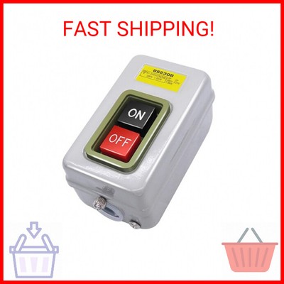 mxuteuk AC 220V/380V Push Button Switch On/Off Start Stop Switch 3 Phase Self Lo