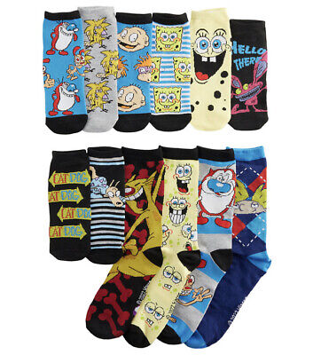 Nickelodeon 12-Pack 12 Days of Socks Advent Calendar Sizes 6-12 Crew/Low Cut NEW
