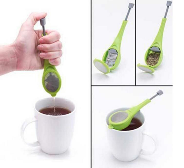 Tee & Gewürz Sieb mit PRESSFUNKTION einfach befüllen Mesh Infuser Filter Kräuter