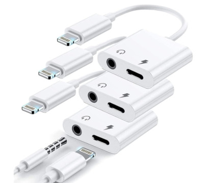 [Apple Mfi Certified] 3Pack Headphone Adapter for ,  2 in 1 Lightning to 3.5Mm A