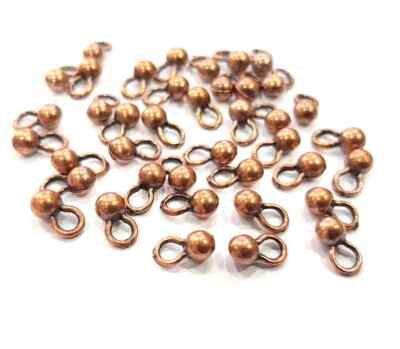 20 Pcs Antique Copper Ball Dangle Charm Antique Copper Plated (4,5 mm) G17065