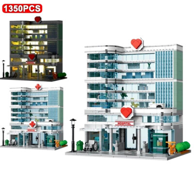 New City Hospital Modular Building Blocks Set Clinic Street View Model Bricks