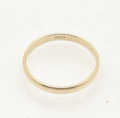 Pre-owned Bestgoldshop 3mm Solid Domed All Shiny Plain Wedding Band Ring Real 14k Yellow Gold