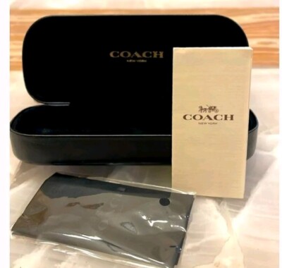 GENUINE Coach Eyeglass Case New Authentic Black Clamshell w/cloth