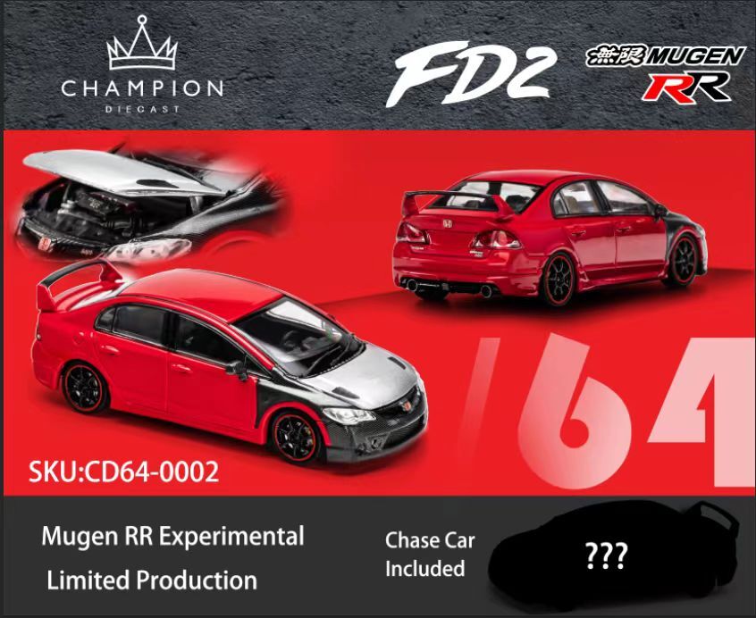 Champion 1:64 Honda Civic Type R FD2 Mugen RR Mugen RR Diecast