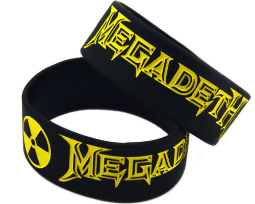 Megadeth (Rubber Bracelet Wristband) thrash metal, rock band logo, 2PC LOT, NEW