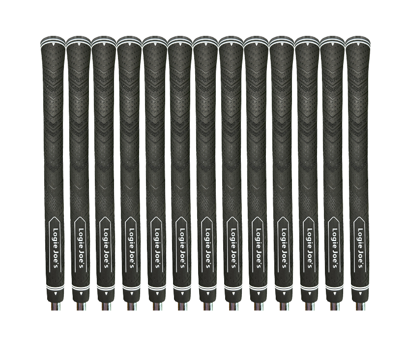 13 Pack Logie Joe's Midsize Black .60 Golf Club Grips Rubber