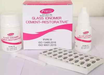 Dental Pyrax GIC Type 2 Restorative Cement PL Set - Powder 15gm Org.Qlty