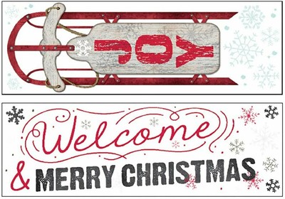 B-THERE Bundle Christmas Self-Adhesive Wall Art Decals 39  x 13  of Welcome,...
