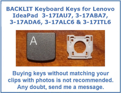 BACKLIT Keyboard KEY for IdeaPad 3 17IAU7 3 17ABA7 3 17ADA6 3 17ALC6 3 17ITL6