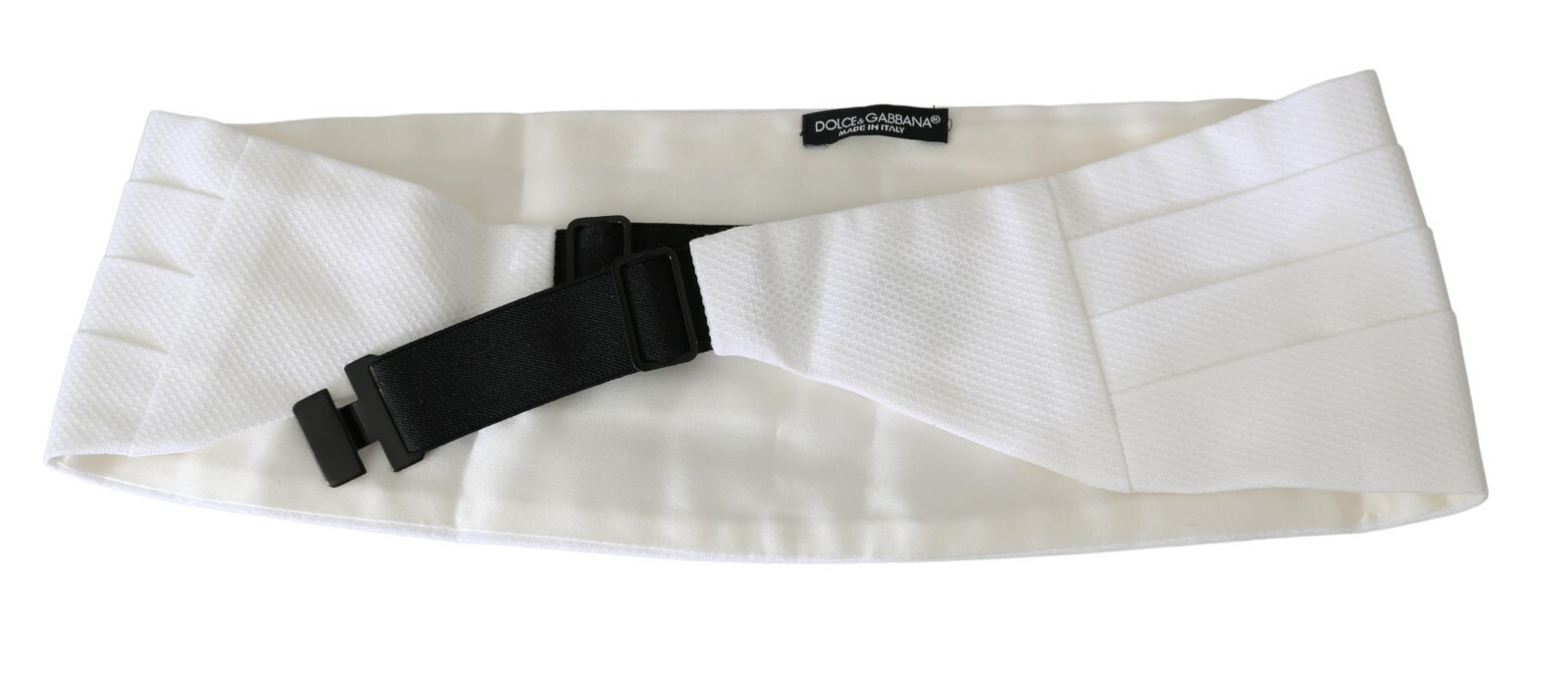 Pre-owned Dolce & Gabbana Cummerbund White Men Waist Belt Cotton S. It52 /xl Rrp $450
