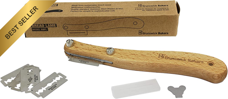 Bread Lame with Wooden Handle, Size 19 Cm Silver