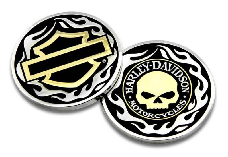 Harley-Davidson Golden Skull / Bar & Shield Challenge Coin, 1.75 inch 8005092