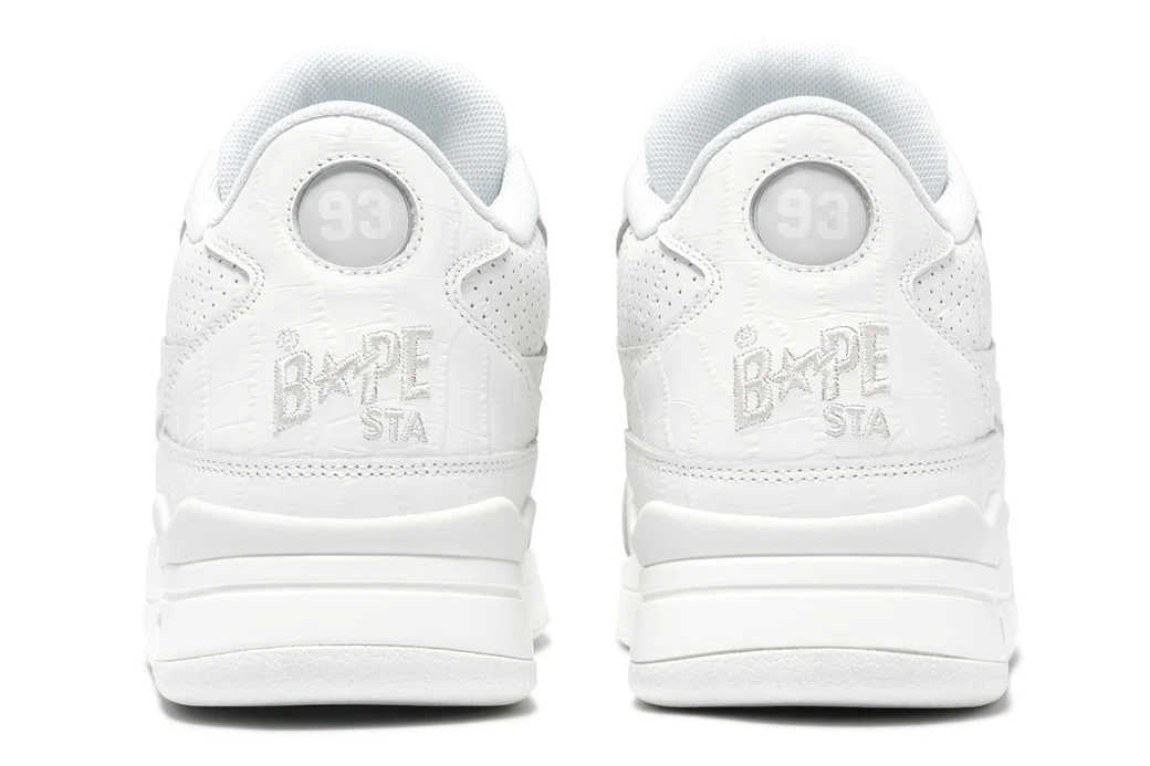 Pre-owned A Bathing Ape Sneakers 2024 Ss Model Bape Clutch Sta 2 Crocodile Pattern Wh Jpn In White