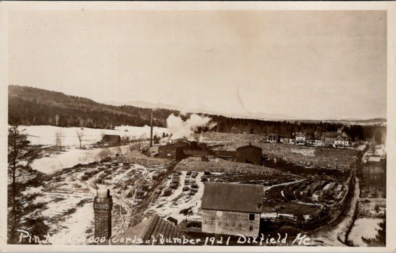 1921, LUMBER, Pin Mill, DIXFIELD, Maine Real Photo Postcard