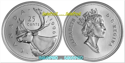 CANADA 1996 CANADIAN CARIBOU QUARTER QUEEN ELIZABETH RARE 25