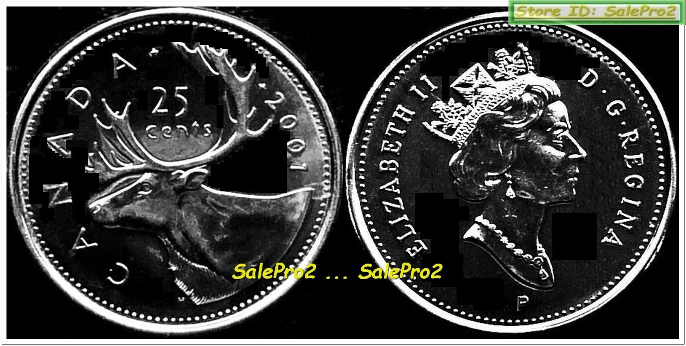 CANADA 2001 P CANADIAN QUARTER CARIBOU QUEEN ELIZABETH KEY