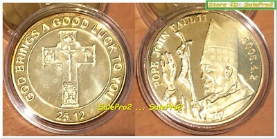 記念コインPOPE JOHN PAUL2世1920－2005カトリックキリスト教 1920-2005 POPE JOHN PAUL II MEDALLION - LOW MINTAGE - w/Box