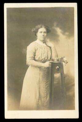 Vintage RPPC Postcard Portrait of a Lady Brunton Studio MRSA Burnley England