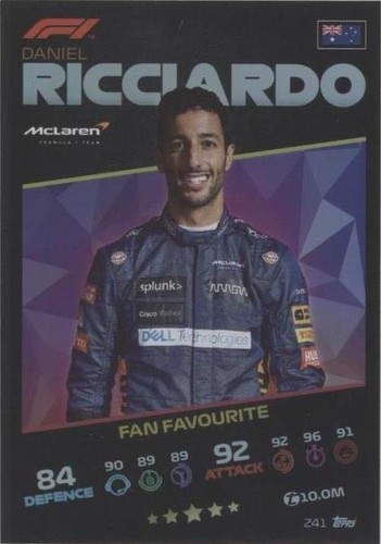 2021 Topps F1 Turbo Attax - Daniel Ricciardo #241