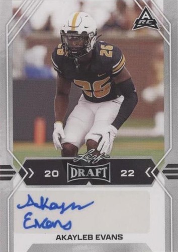 2022 Leaf Draft Akayleb Evans #BA-AE1