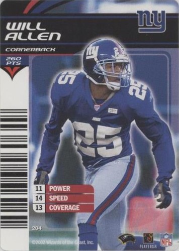 2002-03 NFL Showdown Will Allen #204